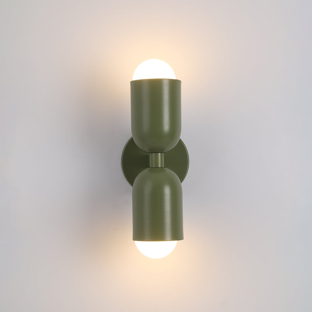 Wandlamp Modern met Twee Lichtpunten en Kleurrijke Cilindervormige Kappen ##POS:11##