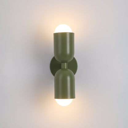 Wandlamp Modern met Twee Lichtpunten en Kleurrijke Cilindervormige Kappen ##POS:11##