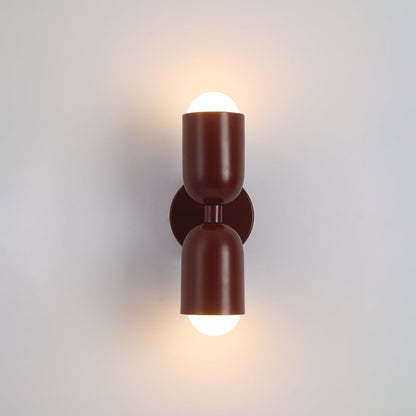Wandlamp Modern met Twee Lichtpunten en Kleurrijke Cilindervormige Kappen ##POS:12##