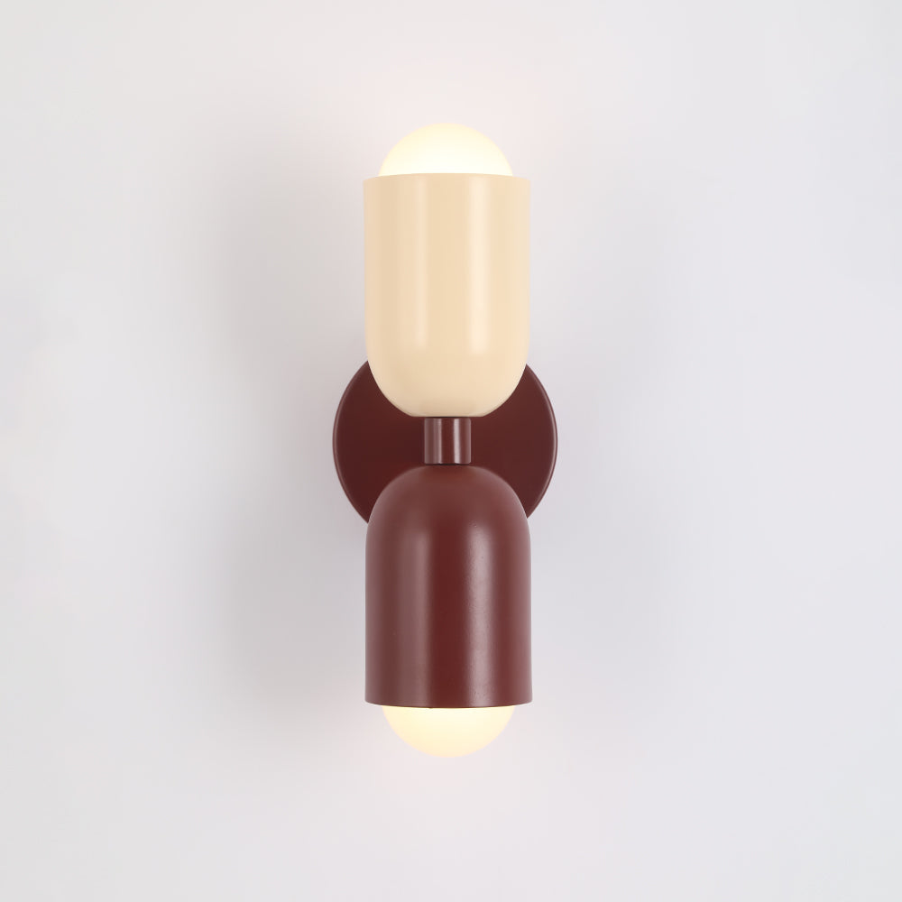 Wandlamp Modern met Twee Lichtpunten en Kleurrijke Cilindervormige Kappen ##POS:14##