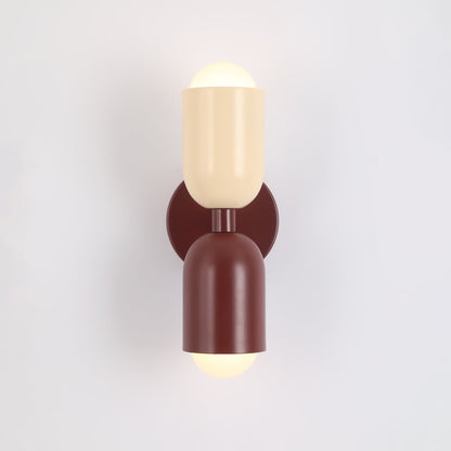 Wandlamp Modern met Twee Lichtpunten en Kleurrijke Cilindervormige Kappen ##POS:14##