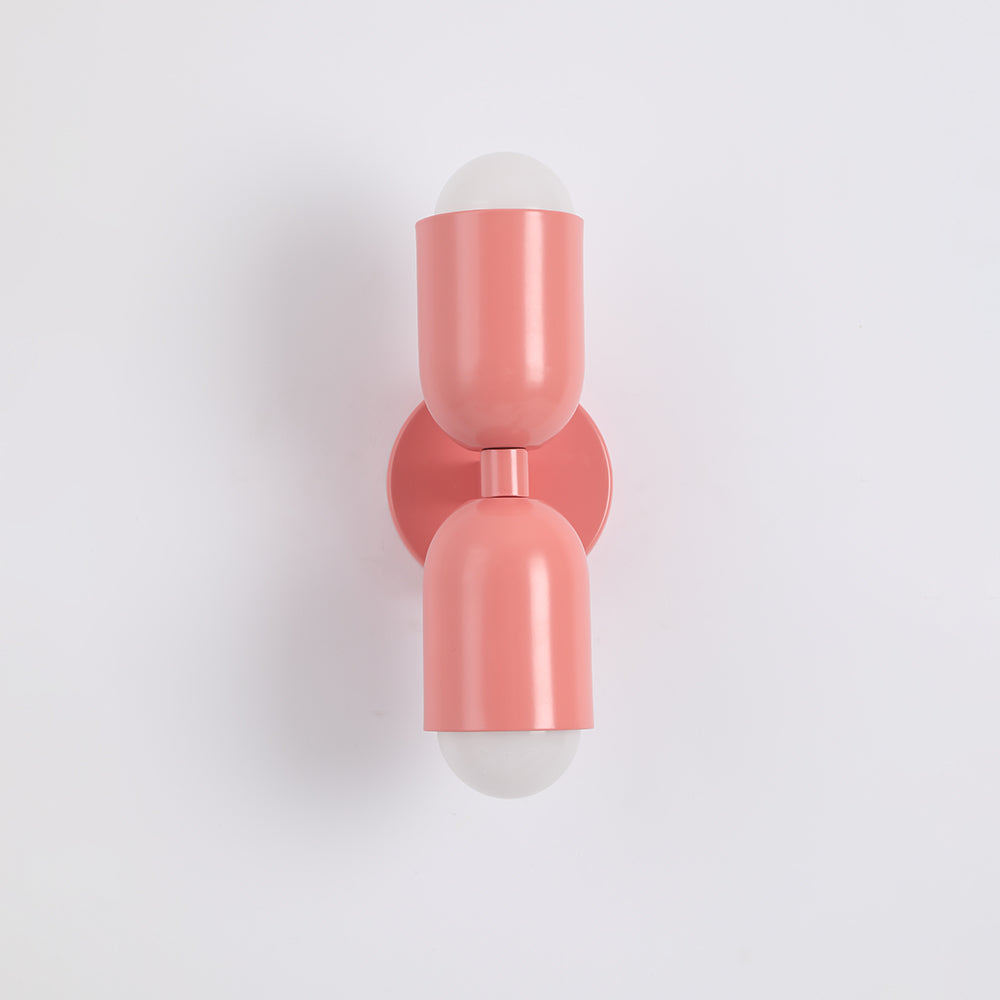 Wandlamp Modern met Twee Lichtpunten en Kleurrijke Cilindervormige Kappen