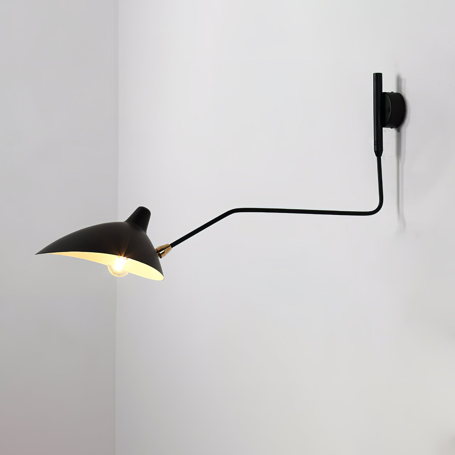 Wandlamp Retro met Draaibare Kap en Verstelbare Zwenkarm