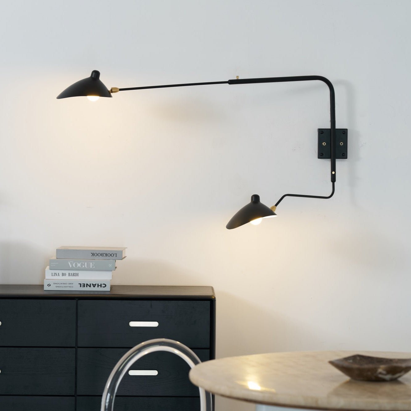 Wandlamp Retro met Draaibare Kap en Verstelbare Zwenkarm