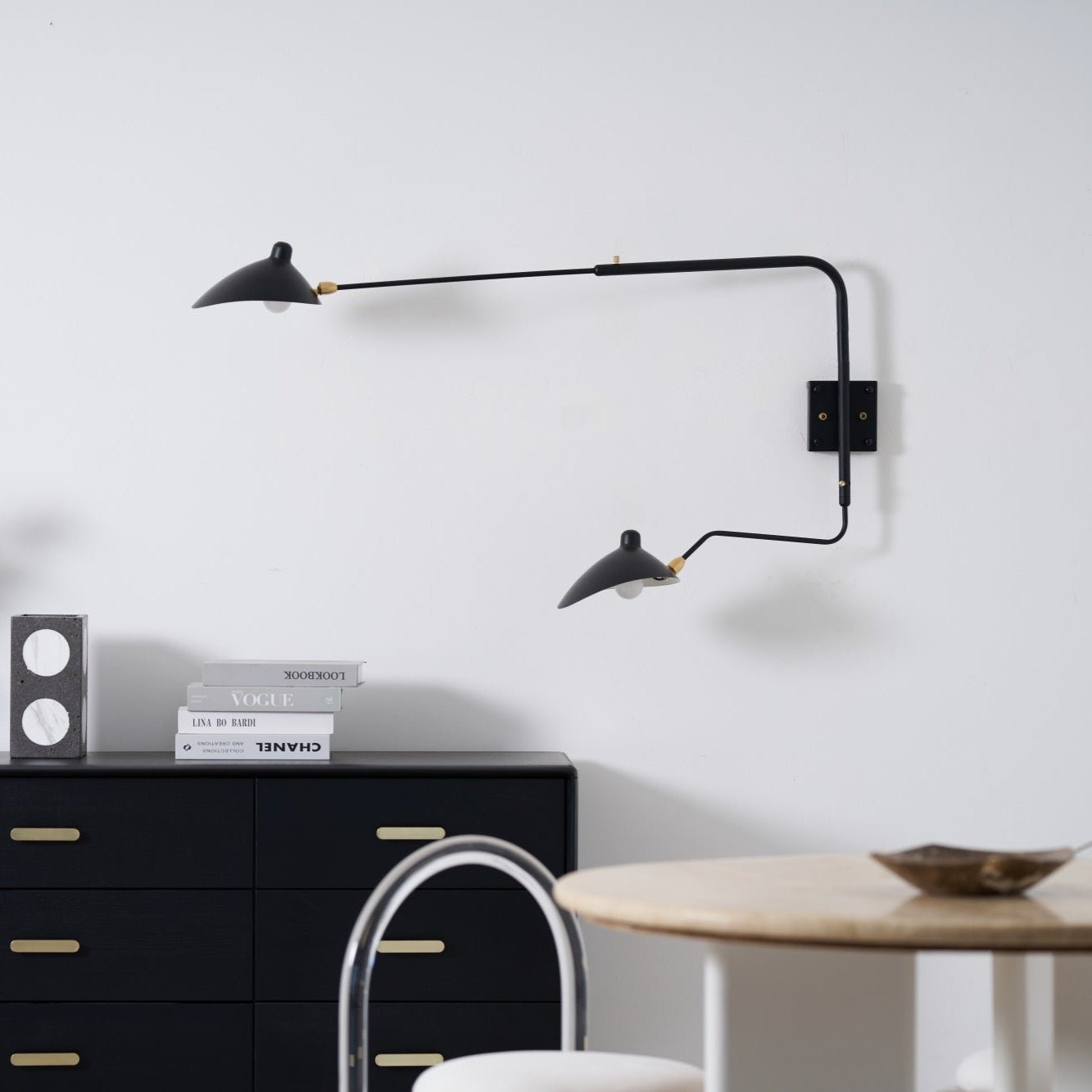 Wandlamp Retro met Draaibare Kap en Verstelbare Zwenkarm