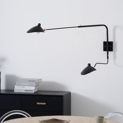 Wandlamp Retro met Draaibare Kap en Verstelbare Zwenkarm