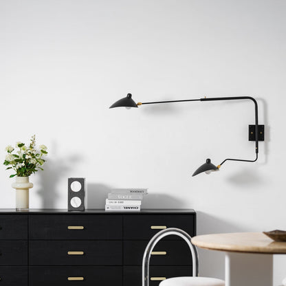Wandlamp Retro met Draaibare Kap en Verstelbare Zwenkarm