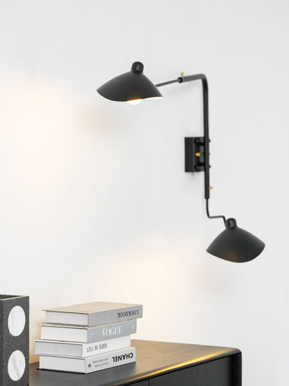 Wandlamp Retro met Draaibare Kap en Verstelbare Zwenkarm