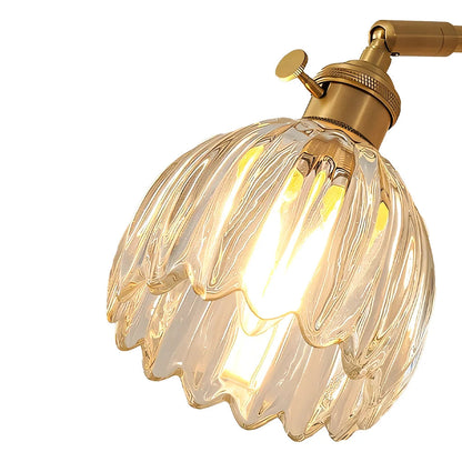 Wandlamp Retro met Gedraaid Glazen Kap en Verstelbare Arm