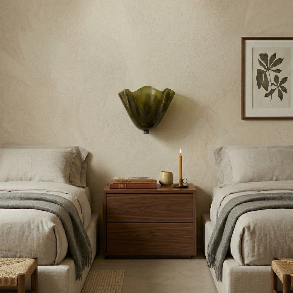 Wandlamp Retro met Golvende Glazen Kap