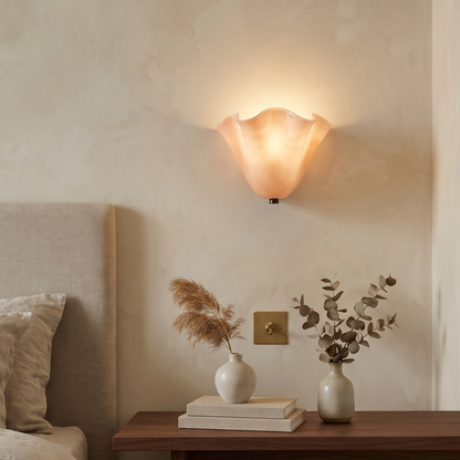 Wandlamp Retro met Golvende Glazen Kap