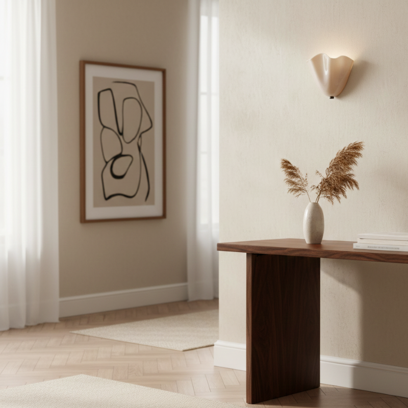 Wandlamp Retro met Golvende Glazen Kap