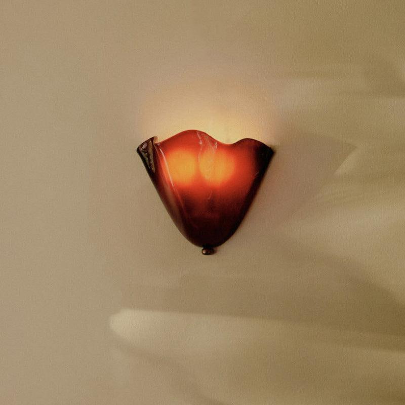Wandlamp Retro met Golvende Glazen Kap