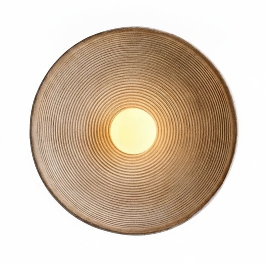 Wandlamp Retro met Ronde Schaal en Gestructureerde Ribbels