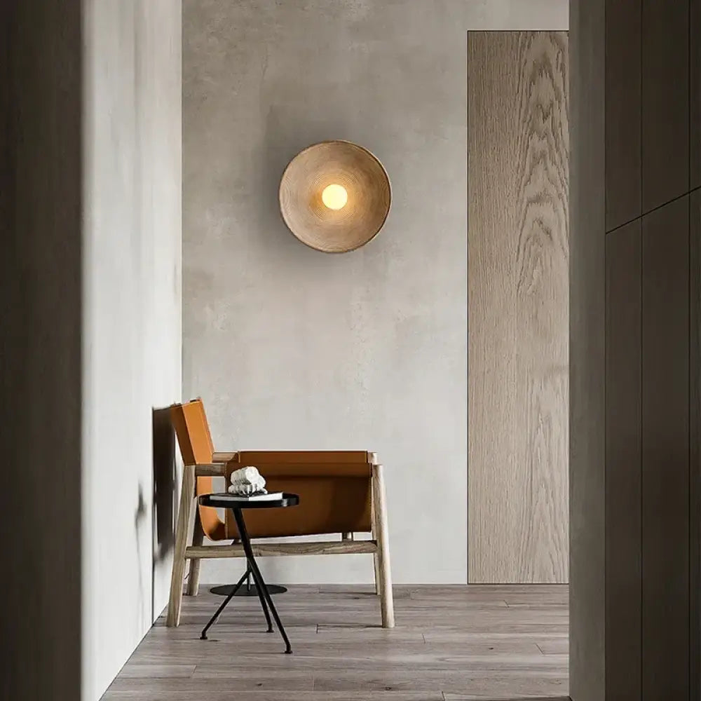 Wandlamp Retro met Ronde Schaal en Gestructureerde Ribbels