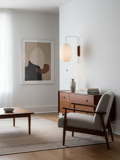Wandlamp Retro met Verstelbare Arm en Bolvormige Kap met Trekschakelaar ##POS:13##