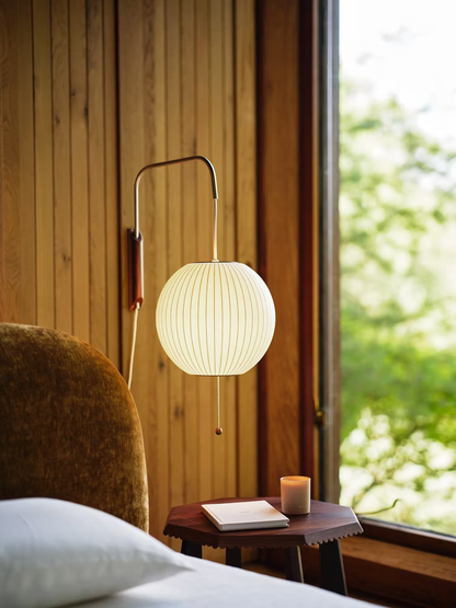 Wandlamp Retro met Verstelbare Arm en Bolvormige Kap met Trekschakelaar ##POS:17##