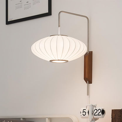 Wandlamp Retro met Verstelbare Arm en Bolvormige Kap met Trekschakelaar