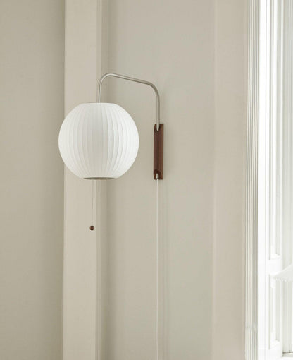Wandlamp Retro met Verstelbare Arm en Bolvormige Kap met Trekschakelaar