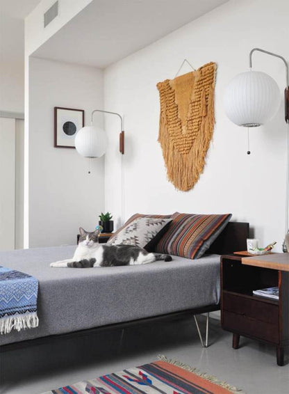 Wandlamp Retro met Verstelbare Arm en Bolvormige Kap met Trekschakelaar ##POS:38##