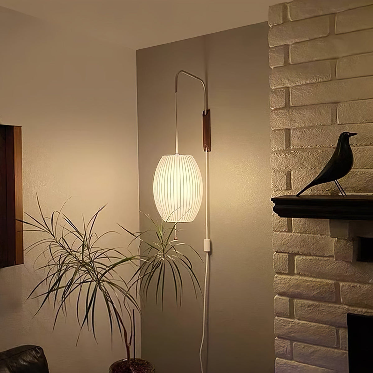 Wandlamp Retro met Verstelbare Arm en Bolvormige Kap met Trekschakelaar