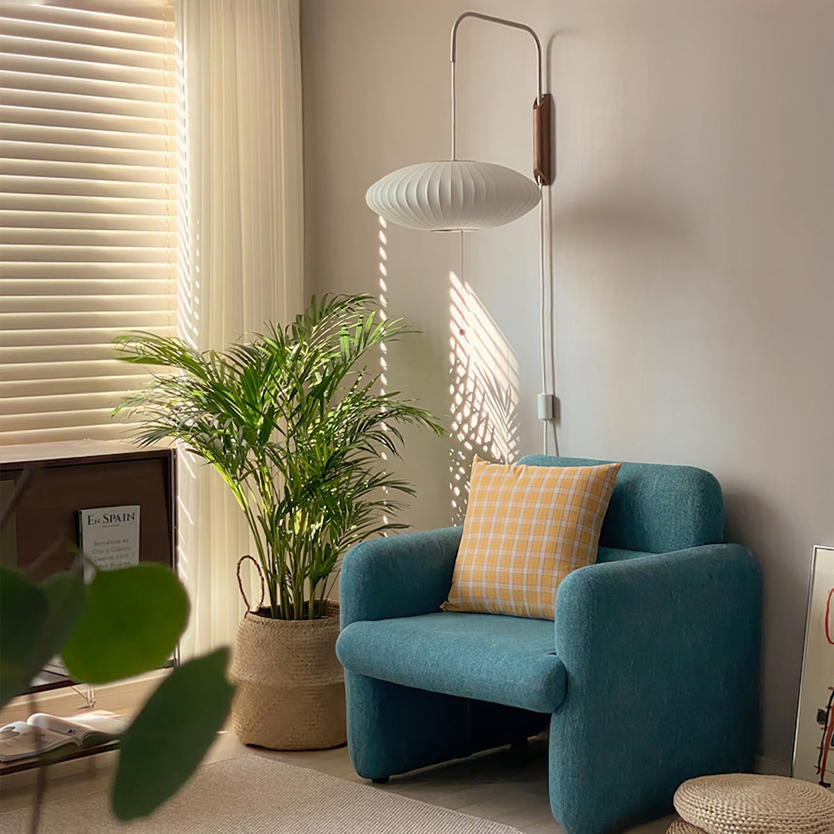 Wandlamp Retro met Verstelbare Arm en Bolvormige Kap met Trekschakelaar ##POS:46##