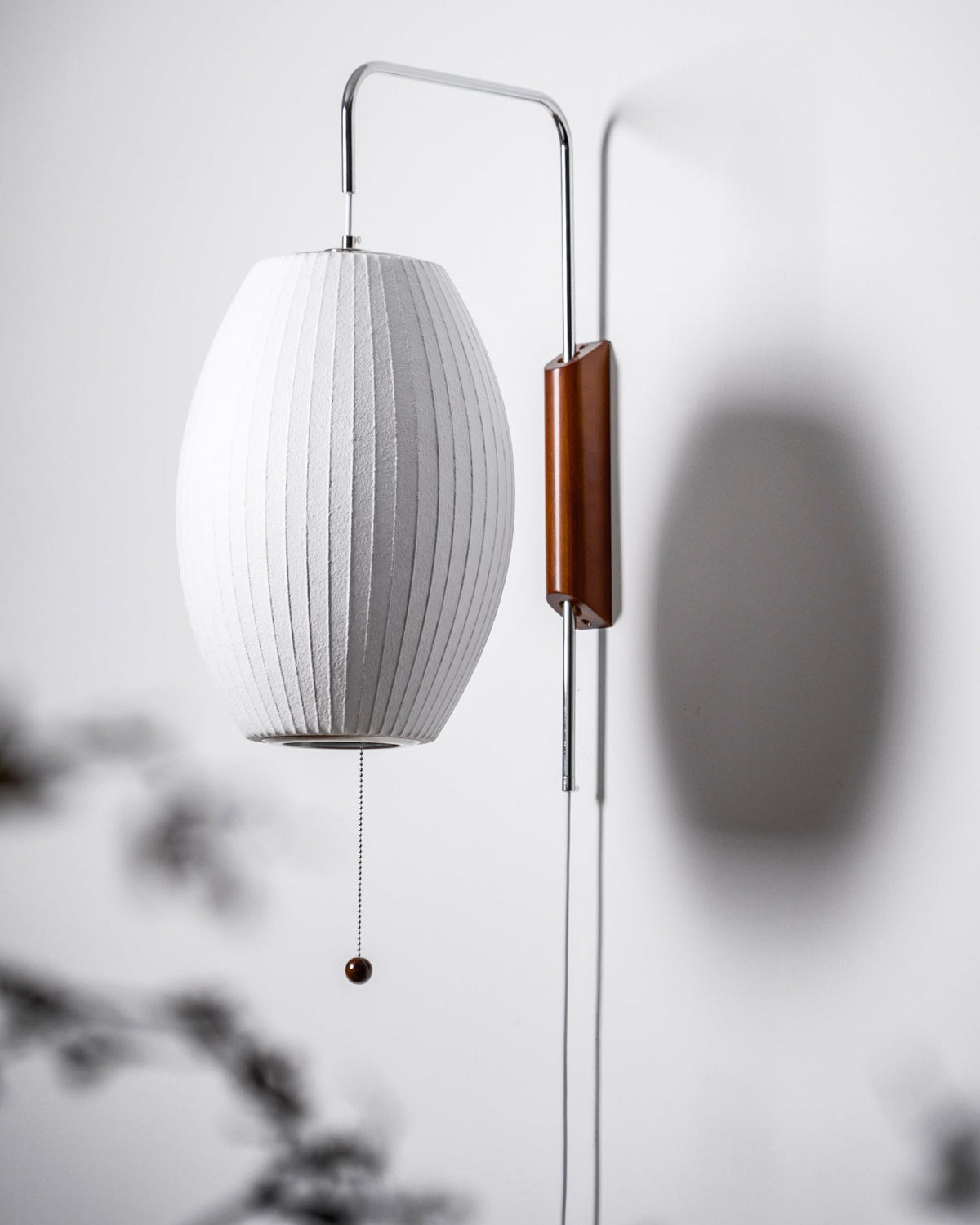 Wandlamp Retro met Verstelbare Arm en Bolvormige Kap met Trekschakelaar