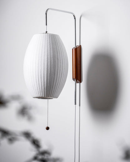 Wandlamp Retro met Verstelbare Arm en Bolvormige Kap met Trekschakelaar