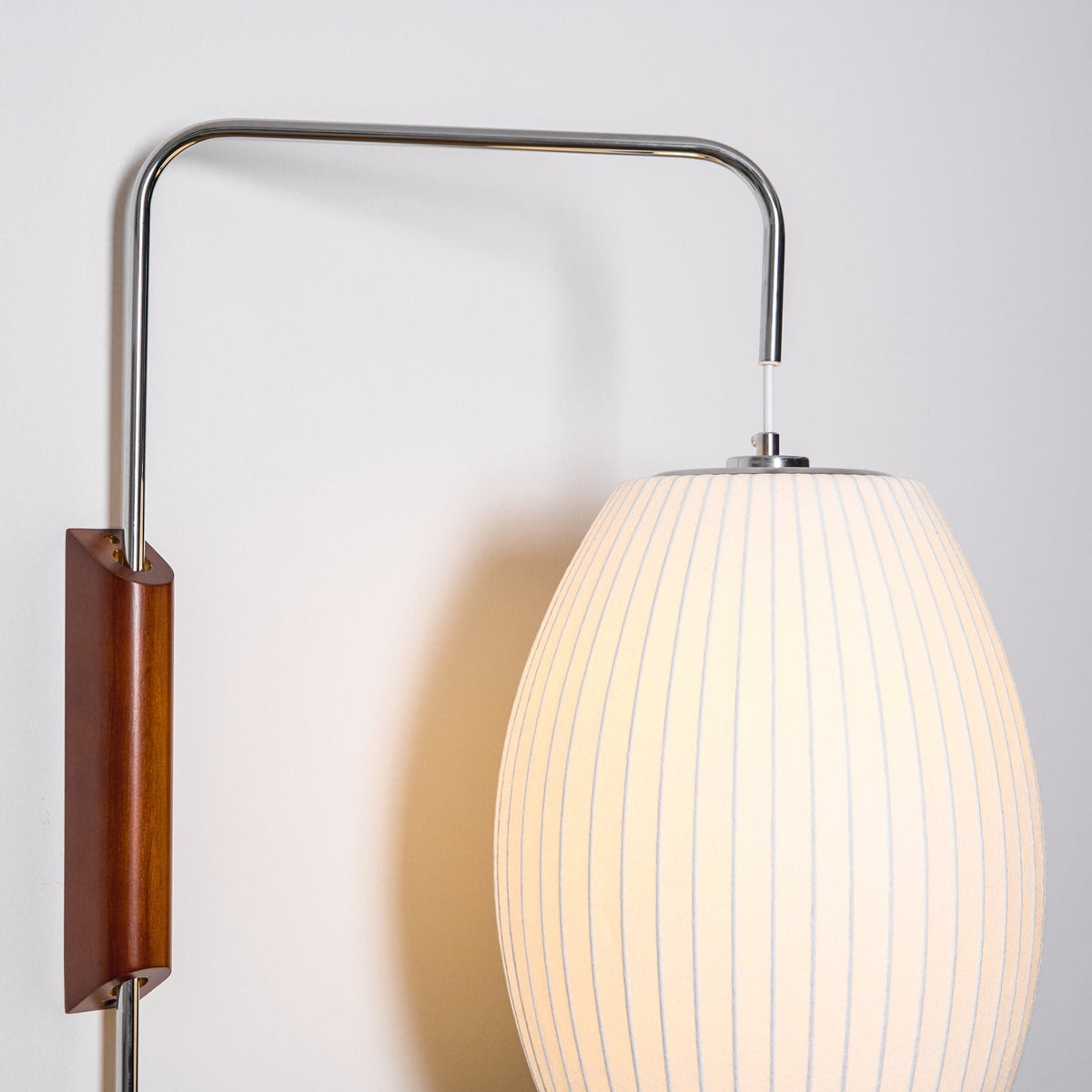Wandlamp Retro met Verstelbare Arm en Bolvormige Kap met Trekschakelaar