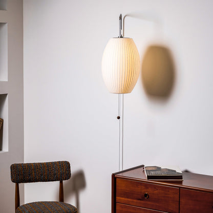 Wandlamp Retro met Verstelbare Arm en Bolvormige Kap met Trekschakelaar