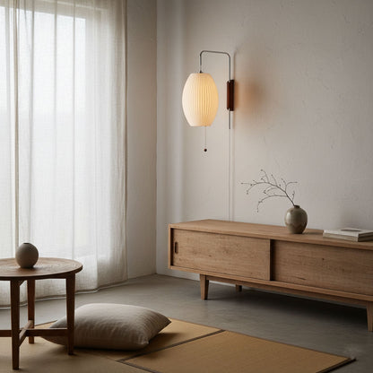Wandlamp Retro met Verstelbare Arm en Bolvormige Kap met Trekschakelaar ##POS:9##