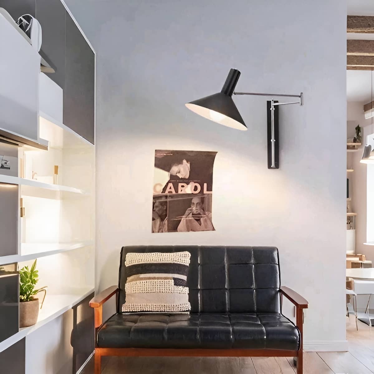 Wandlamp Retro met Zwenkarm en Verstelbare Kap