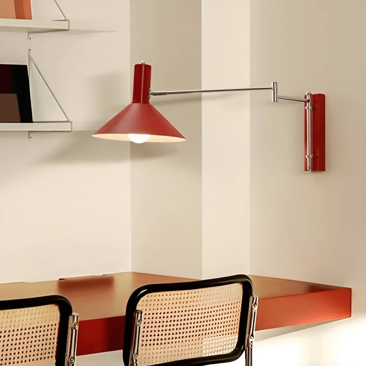 Wandlamp Retro met Zwenkarm en Verstelbare Kap