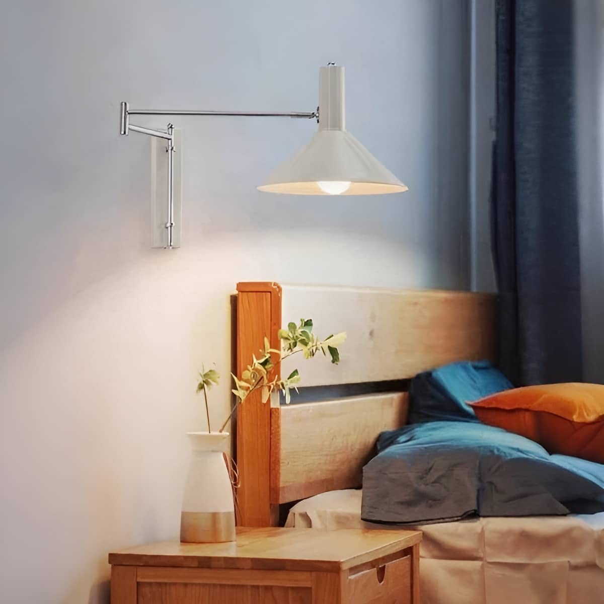 Wandlamp Retro met Zwenkarm en Verstelbare Kap
