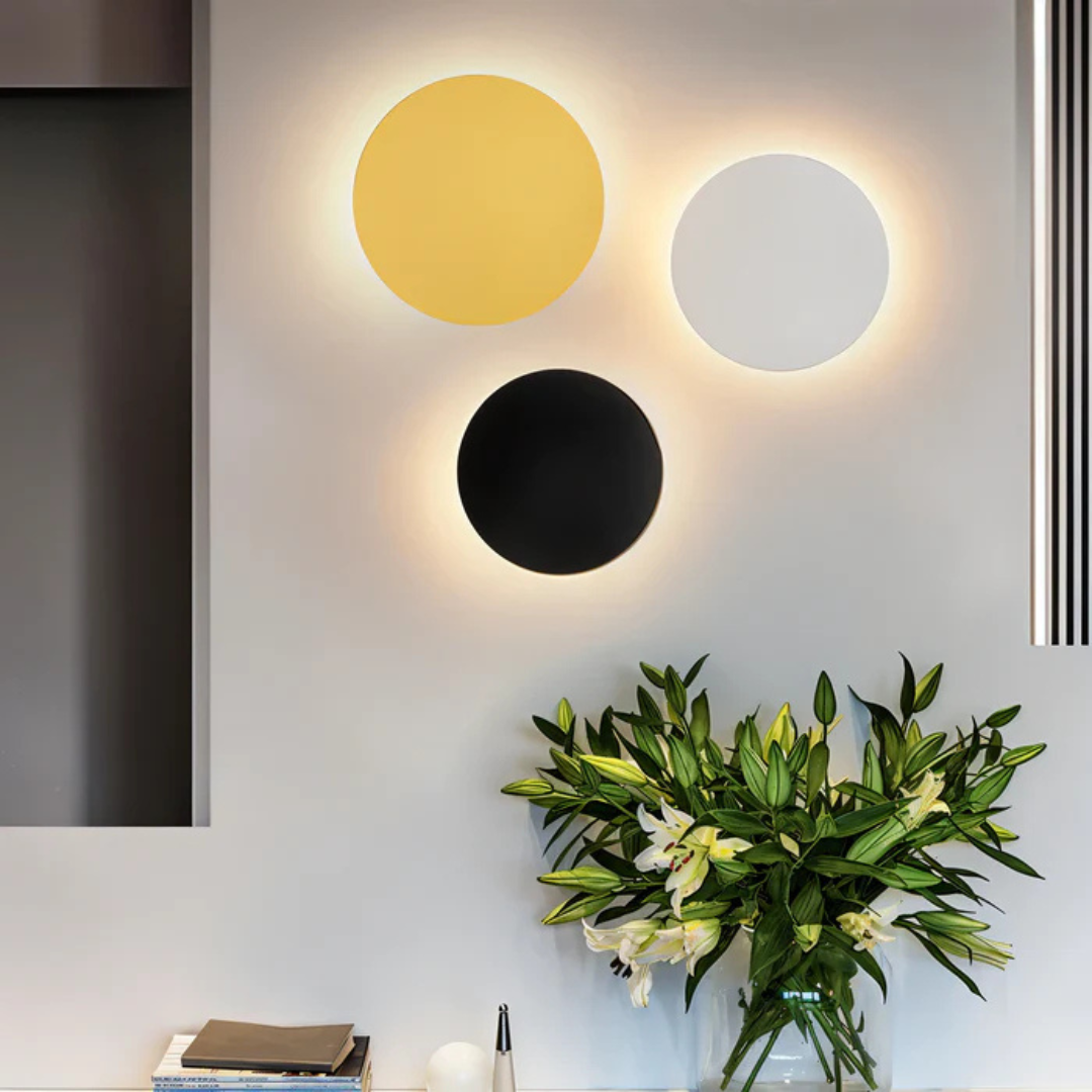 Wandlamp Rond Minimalistisch met LED Halo-effect