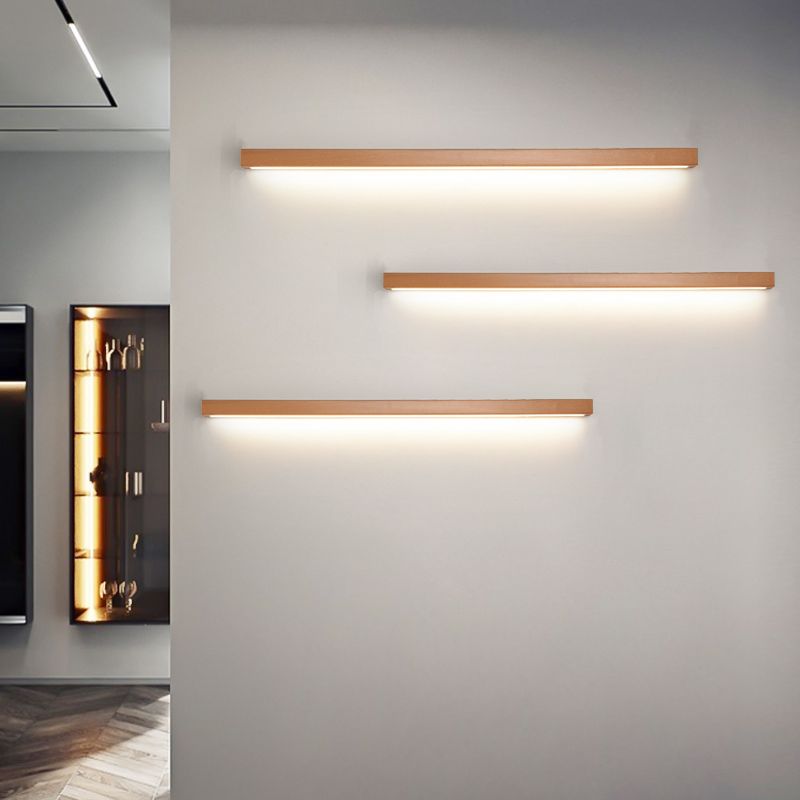 Wandlamp Scandinavisch Lineair LED met Houten Behuizing