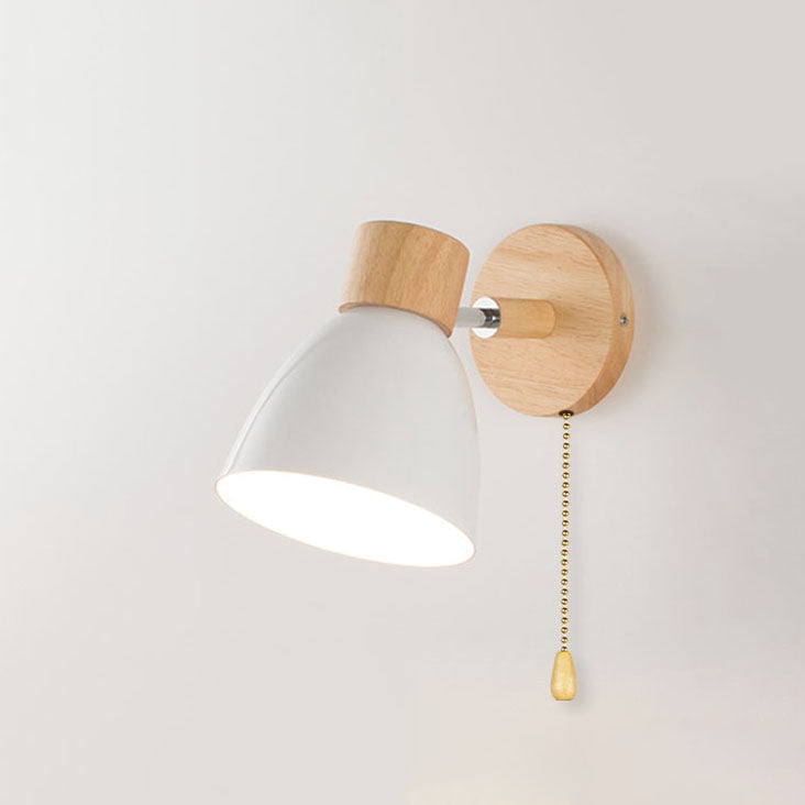 Wandlamp Scandinavisch met Draaibare Kap en Trekschakelaar