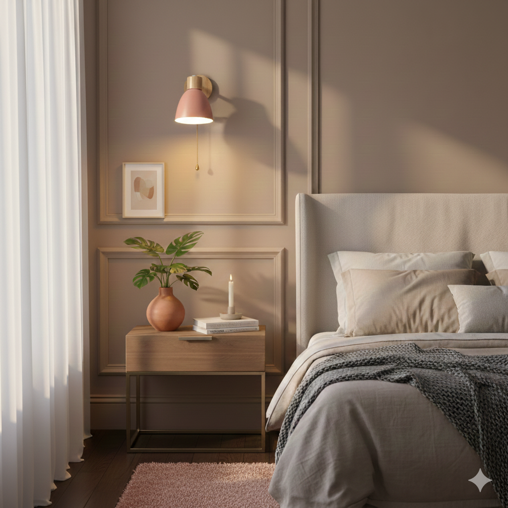 Wandlamp Scandinavisch met Draaibare Kap en Trekschakelaar
