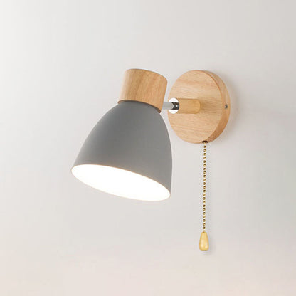 Wandlamp Scandinavisch met Draaibare Kap en Trekschakelaar