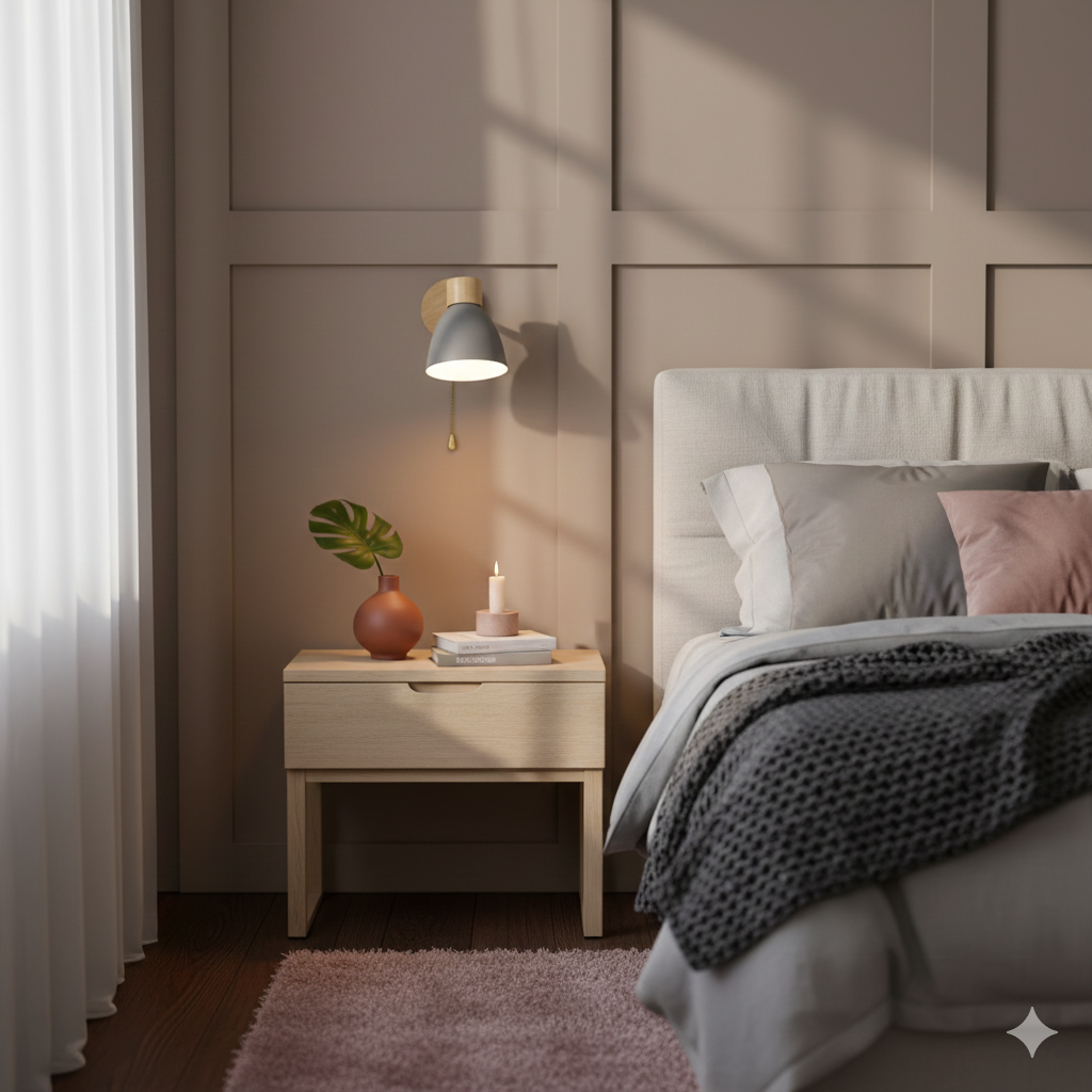 Wandlamp Scandinavisch met Draaibare Kap en Trekschakelaar