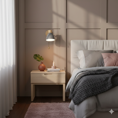 Wandlamp Scandinavisch met Draaibare Kap en Trekschakelaar