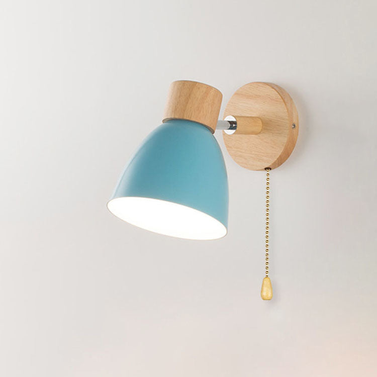 Wandlamp Scandinavisch met Draaibare Kap en Trekschakelaar