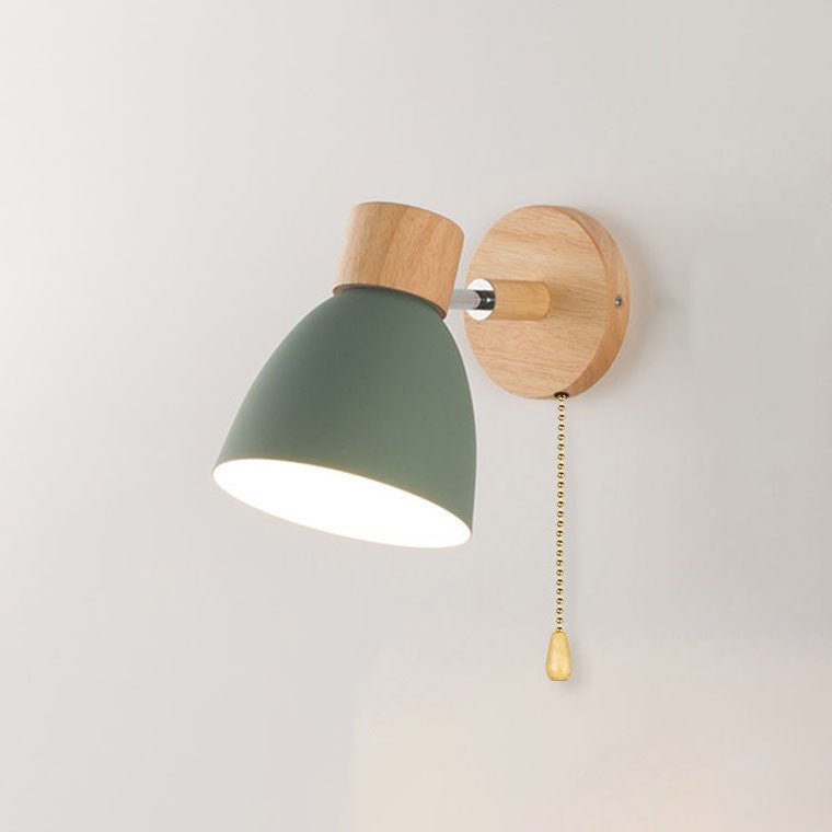 Wandlamp Scandinavisch met Draaibare Kap en Trekschakelaar