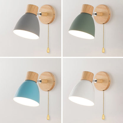 Wandlamp Scandinavisch met Draaibare Kap en Trekschakelaar