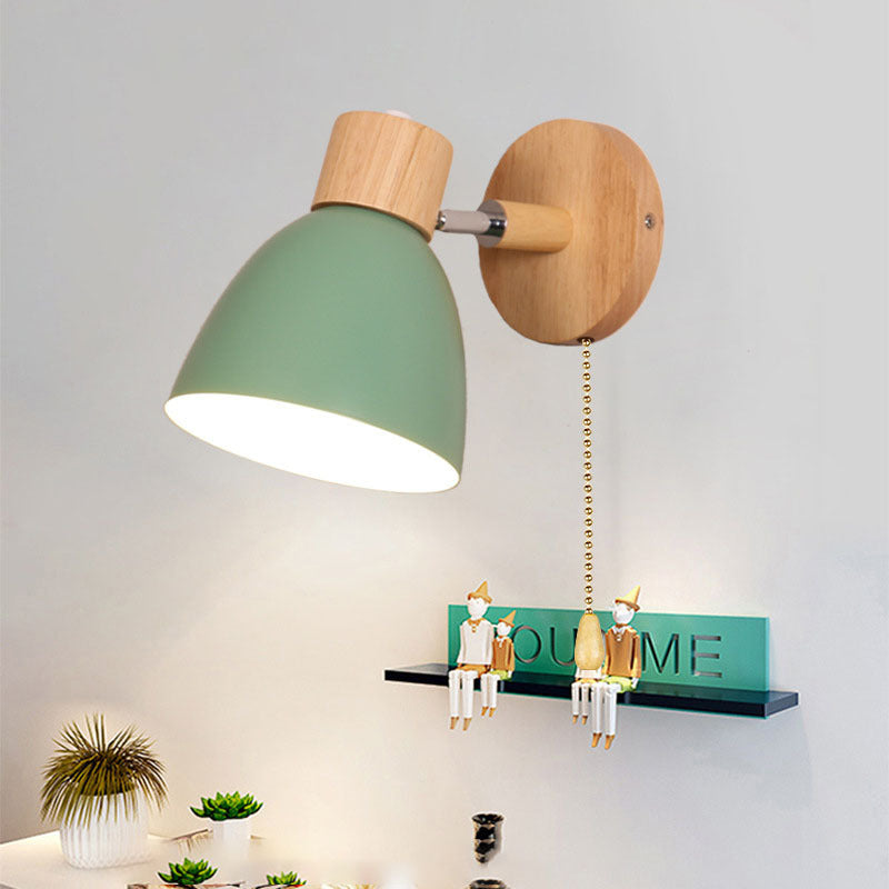 Wandlamp Scandinavisch met Draaibare Kap en Trekschakelaar