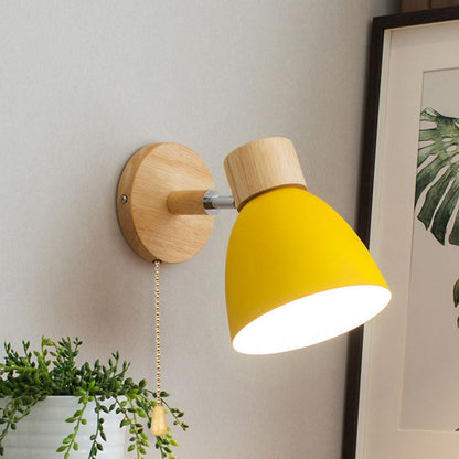 Wandlamp Scandinavisch met Draaibare Kap en Trekschakelaar