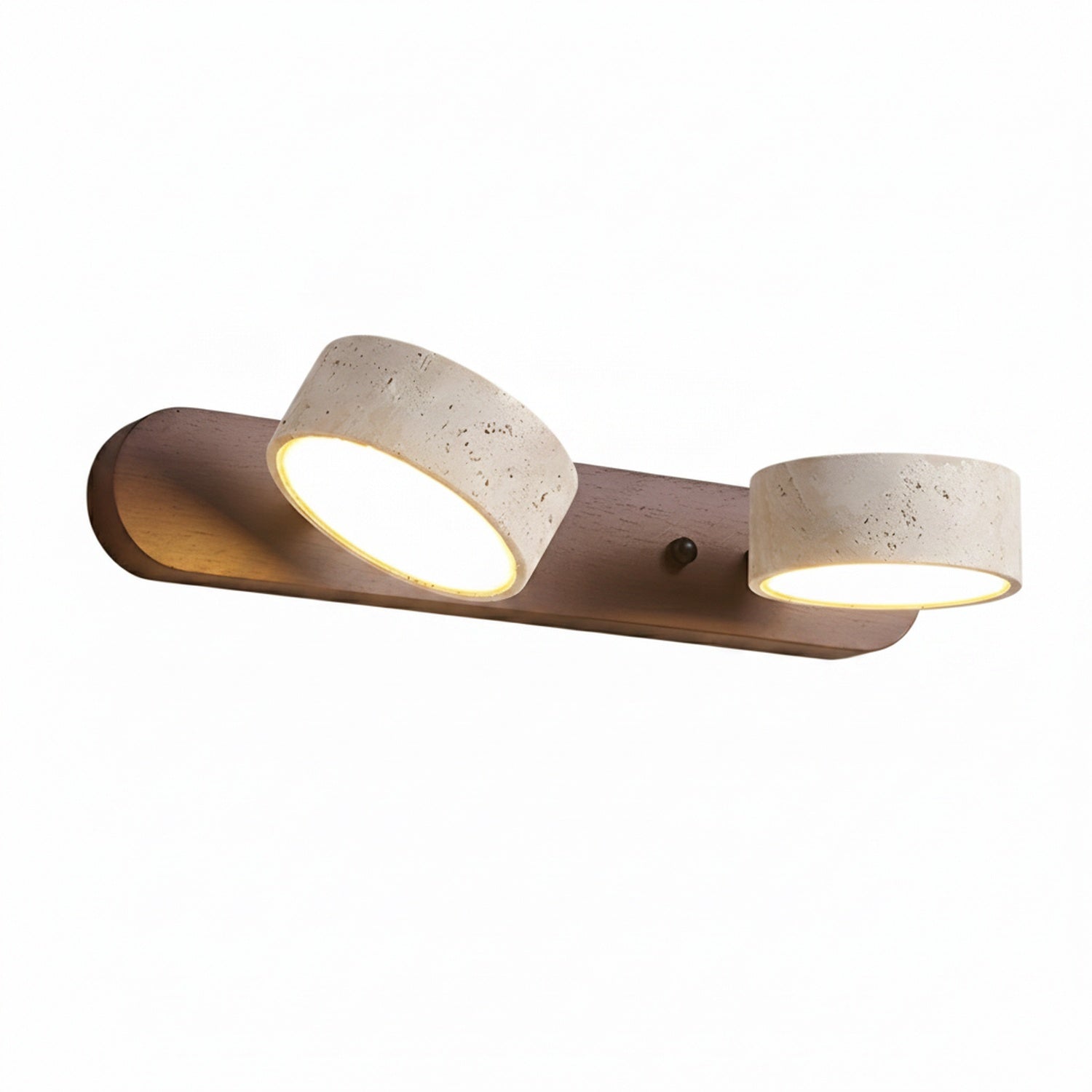 Wandlamp Scandinavisch met Draaibare Spotjes en Houten Basis