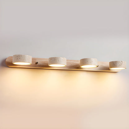 Wandlamp Scandinavisch met Draaibare Spotjes en Houten Basis