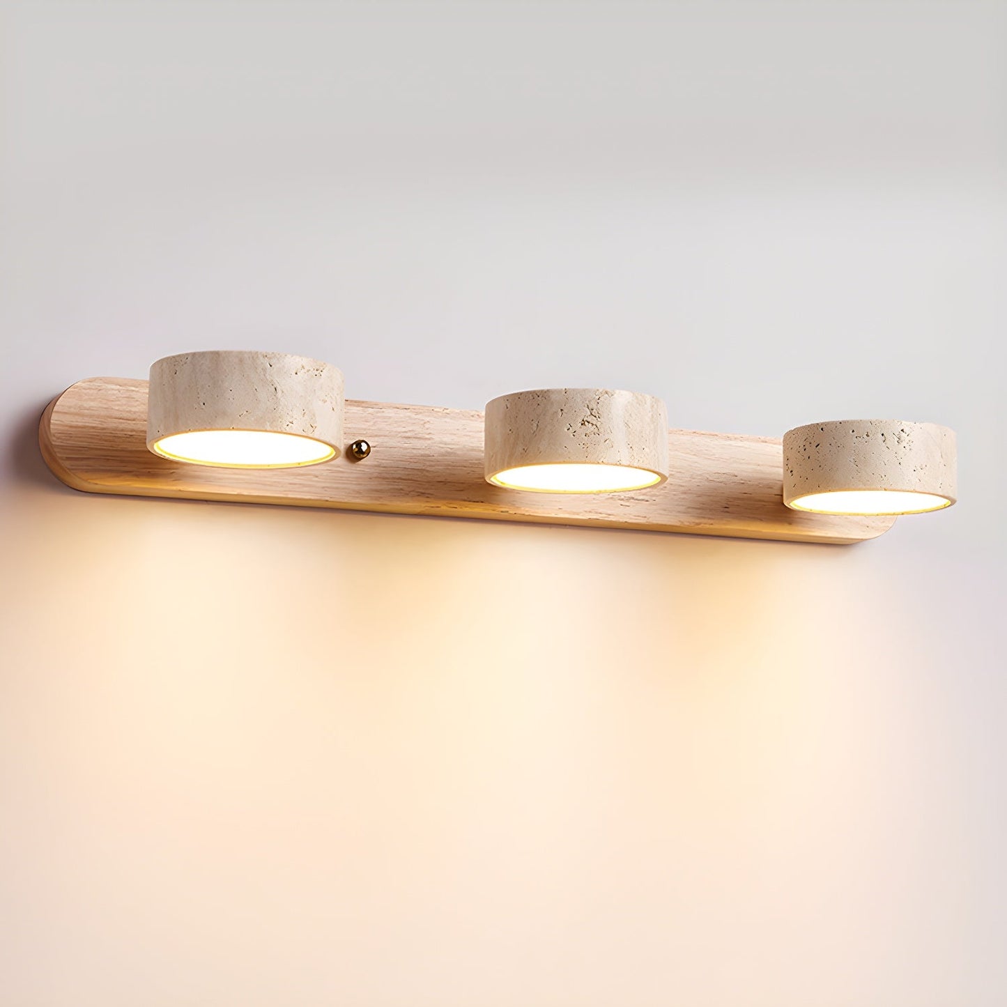 Wandlamp Scandinavisch met Draaibare Spotjes en Houten Basis
