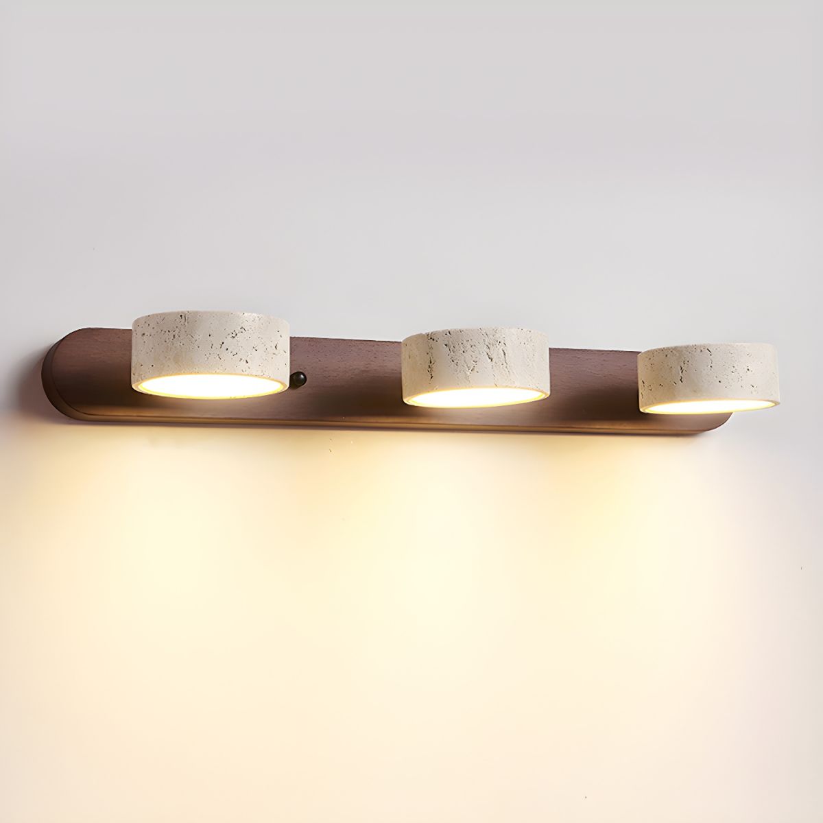 Wandlamp Scandinavisch met Draaibare Spotjes en Houten Basis